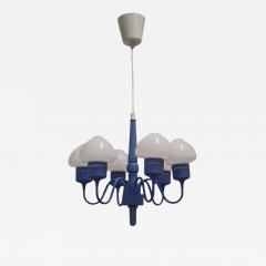 Hans Agne Jakobsson Hans Agne Jakobsson Blue Opaline Chandelier Model T 526 for Markaryd 1960s - 3995464