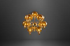 Hans Agne Jakobsson Hans Agne Jakobsson Brass Chandelier Patricia for Markaryd Sweden 1960s - 2319132