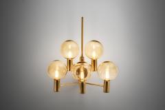 Hans Agne Jakobsson Hans Agne Jakobsson Brass Wall Lamp with Smoked Glass Shades Sweden 1960s - 2020234