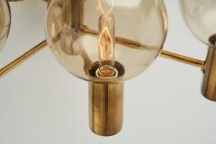 Hans Agne Jakobsson Hans Agne Jakobsson Brass Wall Lamp with Smoked Glass Shades Sweden 1960s - 2020237