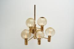 Hans Agne Jakobsson Hans Agne Jakobsson Brass Wall Lamp with Smoked Glass Shades Sweden 1960s - 2020241