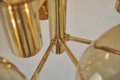 Hans Agne Jakobsson Hans Agne Jakobsson Brass Wall Lamps with Smoked Glass Shades Sweden 1960s - 2294768