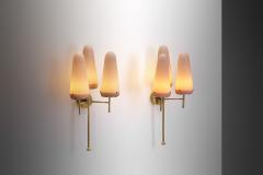 Hans Agne Jakobsson Hans Agne Jakobsson Brass and Glass Wall Sconces for AB Markaryd Sweden 1950s - 3394469