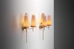 Hans Agne Jakobsson Hans Agne Jakobsson Brass and Glass Wall Sconces for AB Markaryd Sweden 1950s - 3394473