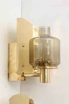 Hans Agne Jakobsson Hans Agne Jakobsson Brass and Smoked Glass Sconces - 913170