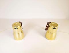 Hans Agne Jakobsson Hans Agne Jakobsson Brass and Stained Wood Wall Lamps Sweden 1970s - 2297084