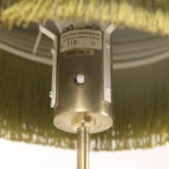 Hans Agne Jakobsson Hans Agne Jakobsson Floor Lamp Model G100 Brass Green Fringes Markaryd 1960s - 4761670