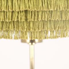 Hans Agne Jakobsson Hans Agne Jakobsson Floor Lamp Model G100 Brass Green Fringes Markaryd 1960s - 4761673