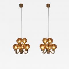 Hans Agne Jakobsson Hans Agne Jakobsson Model T716 Ceiling Lamps for Markaryd Sweden 1960s - 3388323