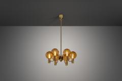 Hans Agne Jakobsson Hans Agne Jakobsson Patricia T372 6 Glass Chandelier Sweden 1960s - 3790284