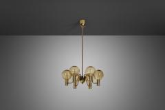 Hans Agne Jakobsson Hans Agne Jakobsson Patricia T372 6 Glass Chandelier Sweden 1960s - 3790285