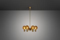 Hans Agne Jakobsson Hans Agne Jakobsson Patricia T372 6 Glass Chandelier Sweden 1960s - 3790286