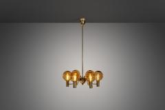 Hans Agne Jakobsson Hans Agne Jakobsson Patricia T372 6 Glass Chandelier Sweden 1960s - 3790288