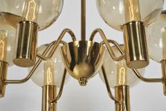 Hans Agne Jakobsson Hans Agne Jakobsson Patricia T372 6 Glass Chandelier Sweden 1960s - 3790294