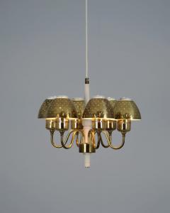Hans Agne Jakobsson Hans Agne Jakobsson Perforated Brass Chandelier Model T 526 for Markaryd 1960s - 4525107