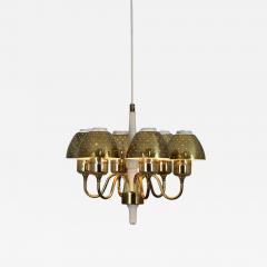 Hans Agne Jakobsson Hans Agne Jakobsson Perforated Brass Chandelier Model T 526 for Markaryd 1960s - 4526377