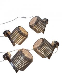 Hans Agne Jakobsson Hans Agne Jakobsson Set of 4 Chromed Wall Lamps Model V 299 Sweden 1970s - 3955913