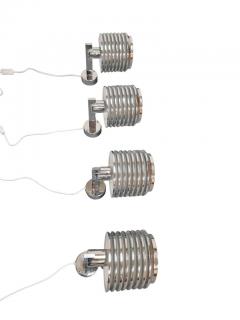 Hans Agne Jakobsson Hans Agne Jakobsson Set of 4 Chromed Wall Lamps Model V 299 Sweden 1970s - 3955921