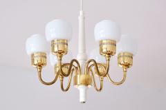 Hans Agne Jakobsson Hans Agne Jakobsson Six Arm T526 Chandelier Brass and Opal Glass Sweden 1960s - 2231948