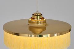Hans Agne Jakobsson Hans Agne Jakobsson T 603 Fringe Pendant Light Brass and Silk Sweden 1960s - 4788135