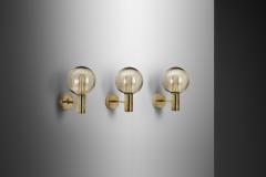 Hans Agne Jakobsson Hans Agne Jakobsson V 149 Set of 3 Wall Sconces for AB Markaryd Sweden 1960s - 3577930