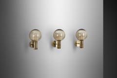 Hans Agne Jakobsson Hans Agne Jakobsson V 149 Set of 3 Wall Sconces for AB Markaryd Sweden 1960s - 3577932