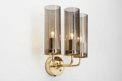 Hans Agne Jakobsson Hans Agne Jakobsson V169 3 Wall Sconces for AB Markaryd Sweden 1960s - 3429754