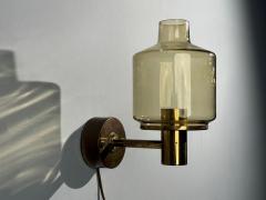 Hans Agne Jakobsson Hans Agne Jakobsson Wall Light Brass Glass Sweden 1960s - 4493149