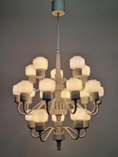 Hans Agne Jakobsson Hans Agne Jakobsson White Opaline Chandelier Model T 527 20 for Markaryd 1960s - 3947510