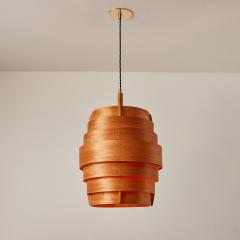 Hans Agne Jakobsson Large 1960s Hans Agne Jakobsson Geometric Bentwood Pendant for AB Ellysett - 2942205