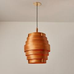 Hans Agne Jakobsson Large 1960s Hans Agne Jakobsson Geometric Bentwood Pendant for AB Ellysett - 2942207