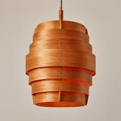 Hans Agne Jakobsson Large 1960s Hans Agne Jakobsson Geometric Bentwood Pendant for AB Ellysett - 2942208