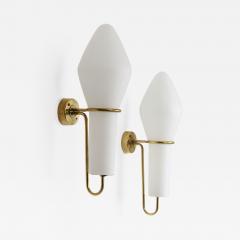 Hans Agne Jakobsson Large Wall Sconces in Brass and Opaline Glass by Hans Agne Jakobsson - 1145370