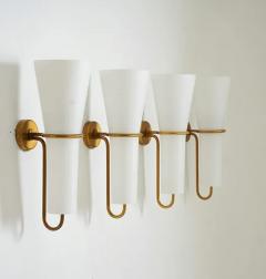 Hans Agne Jakobsson Large Wall Sconces in Brass and Opaline Glass by Hans Agne Jakobsson - 3336098