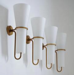 Hans Agne Jakobsson Large Wall Sconces in Brass and Opaline Glass by Hans Agne Jakobsson - 3336101
