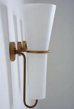 Hans Agne Jakobsson Large Wall Sconces in Brass and Opaline Glass by Hans Agne Jakobsson - 3336108
