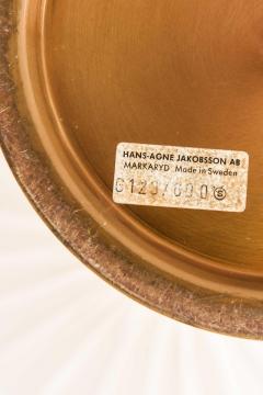 Hans Agne Jakobsson Mid Century Floor Lamp in Brass Fabric by Hans Agne Jakobsson 1950s - 4758982