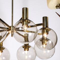 Hans Agne Jakobsson Mid Century Modernist 8 Globe Polished Brass Chandelier by Hans Agne Jakobsson - 3523553