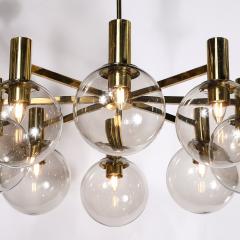 Hans Agne Jakobsson Mid Century Modernist 8 Globe Polished Brass Chandelier by Hans Agne Jakobsson - 3523669