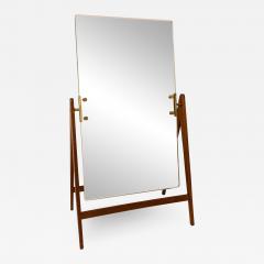 Hans Agne Jakobsson Midcentury Hans Agne Jakobsson Brass and Teak Large Rare Table Mirror Sweden - 2297646