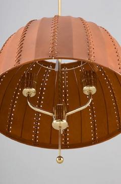 Hans Agne Jakobsson Midcentury Swedish Pendants in Brass and Leather by Hans Agne Jakobsson - 2206807