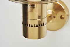 Hans Agne Jakobsson Model V 220 Brass Wall Lamp by Hans Agne Jakobsson Sweden 1960s - 4073987