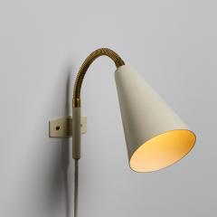 Hans Agne Jakobsson Pair of 1960s Plug in White Conical Wall Lamps Attributed to Hans Agne Jakobsson - 4493074