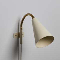 Hans Agne Jakobsson Pair of 1960s Plug in White Conical Wall Lamps Attributed to Hans Agne Jakobsson - 4493075