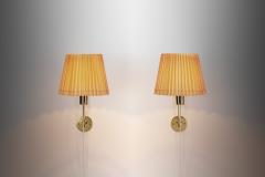 Hans Agne Jakobsson Pair of Adjustable Brass Wall Lights by Hans Agne Jakobsson Sweden 1950s - 3708935