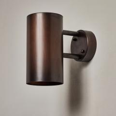 Hans Agne Jakobsson Pair of Hans Agne Jakobsson C627 110 Rulle Brown Patinated Outdoor Sconces - 3489838