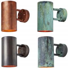 Hans Agne Jakobsson Pair of Hans Agne Jakobsson C627 110 Rulle Verdigris Patinated Outdoor Sconces - 3001033