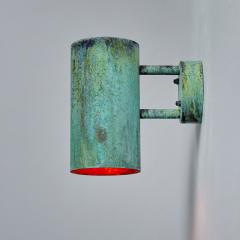 Hans Agne Jakobsson Pair of Hans Agne Jakobsson C627 110 Rulle Verdigris Patinated Outdoor Sconces - 3001036