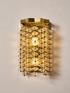 Hans Agne Jakobsson Pair of Hans Agne Jakobsson Model V 258 Estrella Brass and Glass Wall Sconces - 4720872