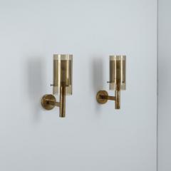 Hans Agne Jakobsson Pair of Hans Agne Jakobsson Scones Model V147 in Glass Brass 1960s - 4722260